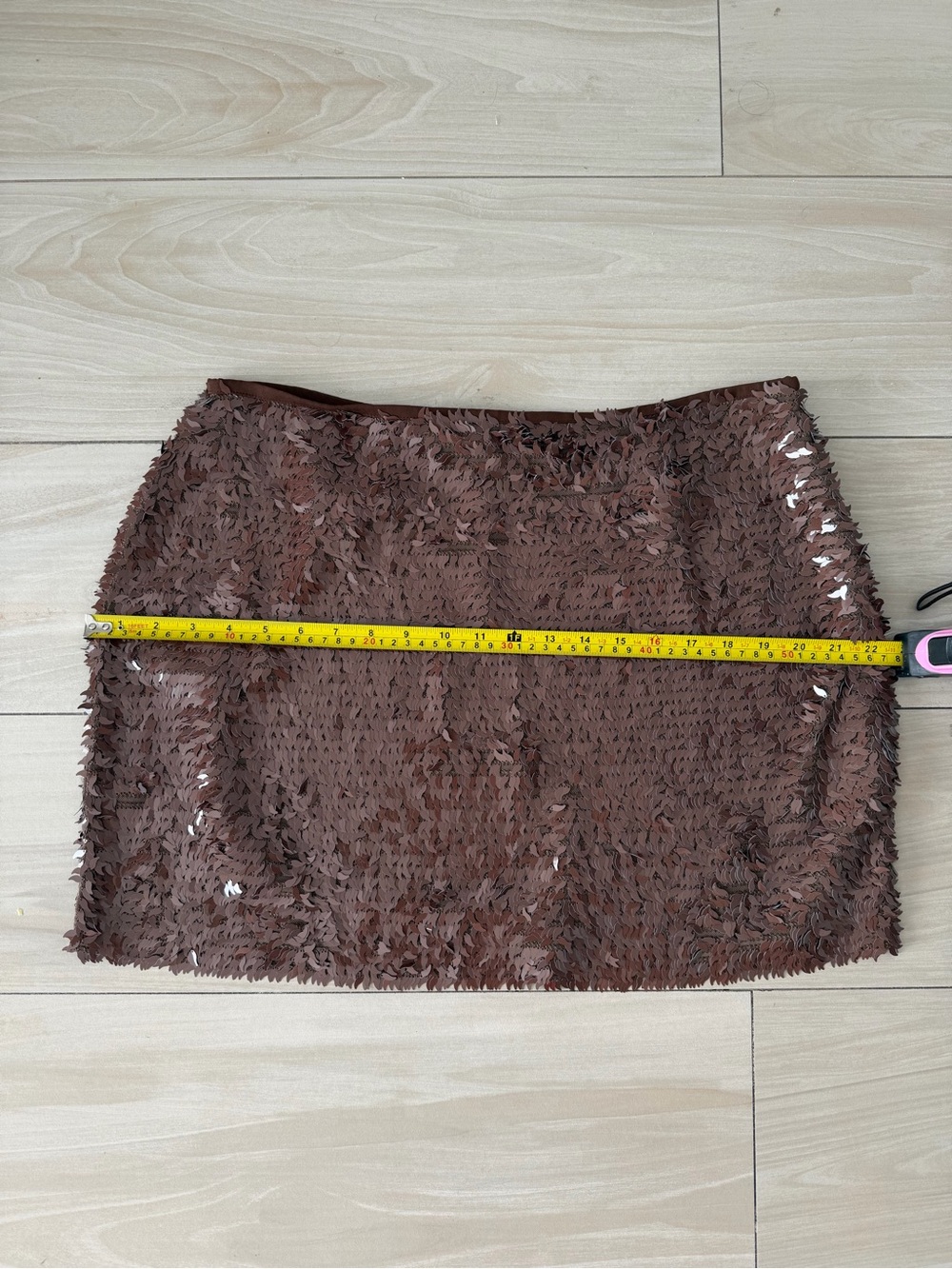 Zara Brown Sequin Mini Skirt - Picture 5 of 7